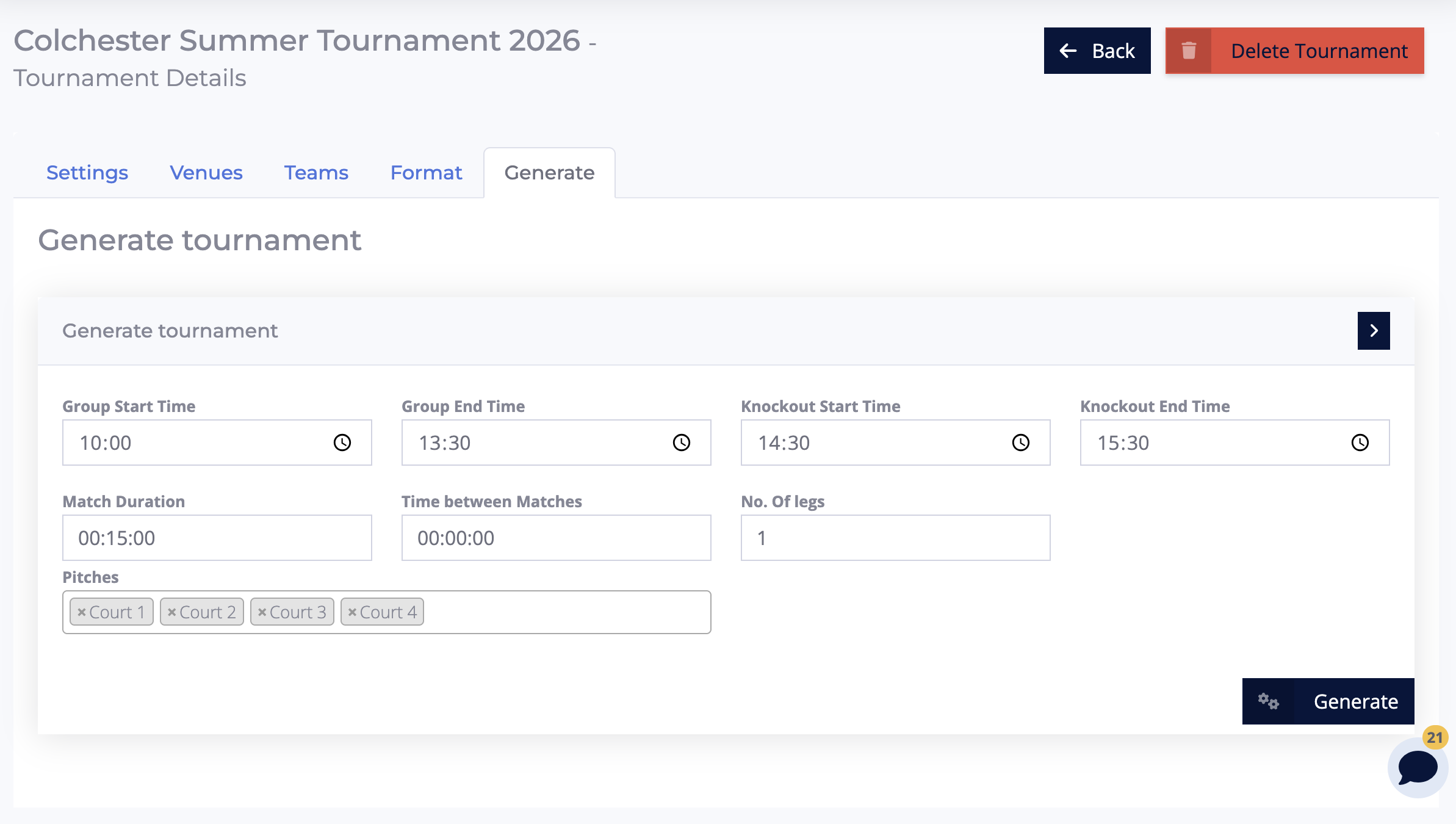 tournament generator fixture generator