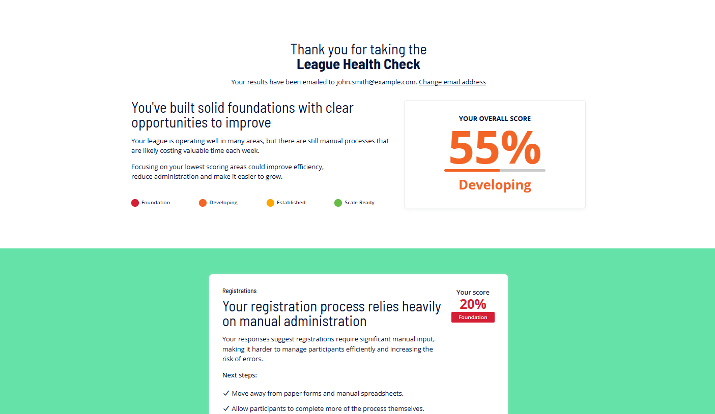 League Health Check fixture generator